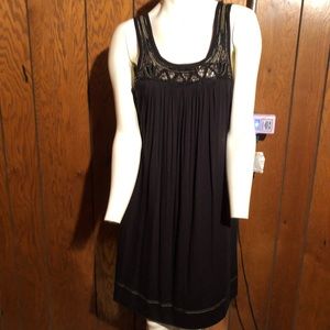 Black sleeveless dress with rhinestones